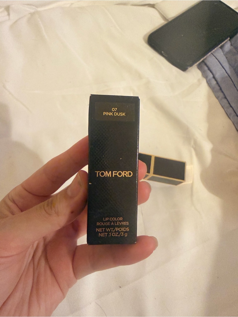 Tom Ford Lip Color 07 Pink Dusk — Black & Gold Case